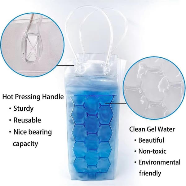 Gel Ice Wine Bag Cooler Bag Handbag Chilled Ice White 2-pack - 30ml