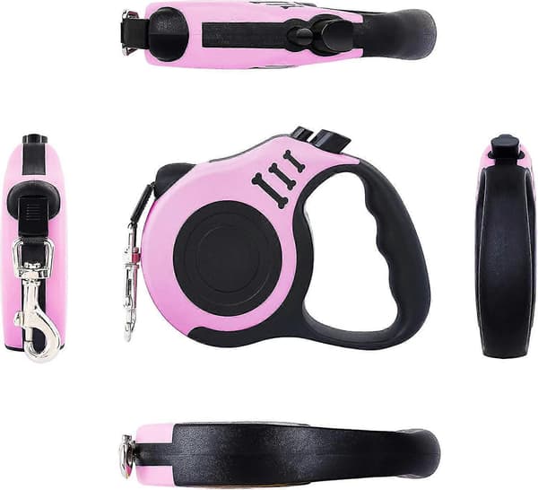 Retractable Dog Leash Lightweight Portable 5m Leash, with Foldable Bowl, Dispenser, Waste Bags, for Small Medium Dogs
