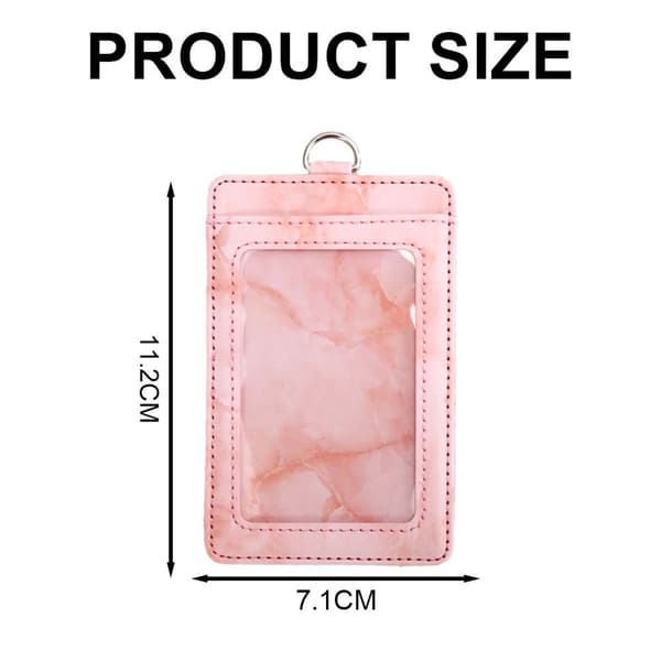 2-pack ID-kortshållare vertikal ID-kortshållare PU-läder rosa