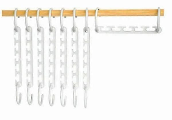 8 st Hangers Save Space, Wardrobe, Drying Rack, Foldable Storage Five Holes