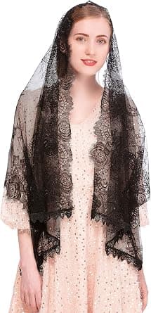 Catholic Chapel Veil Spanish Lace Floral Mantilla Veils Wrap