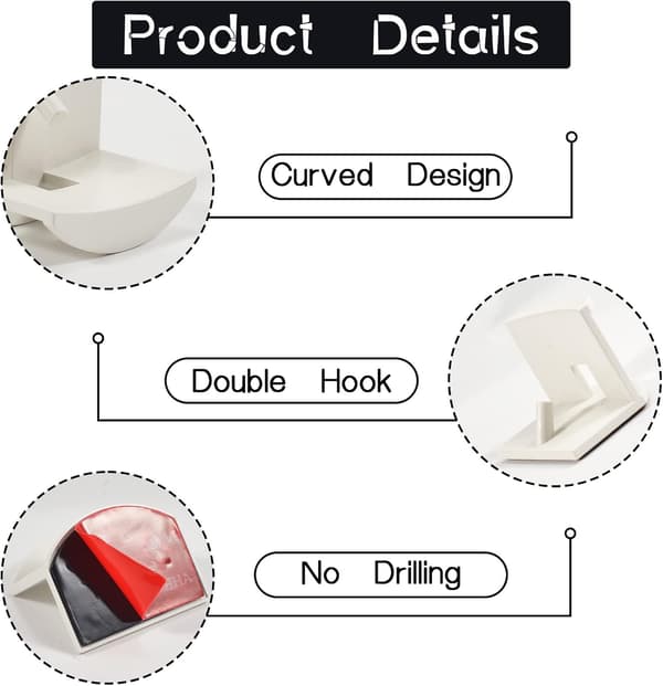 10 st Hat Hooks Väggmonterad Hat och Perukhållare Stansa-Fri Adhe