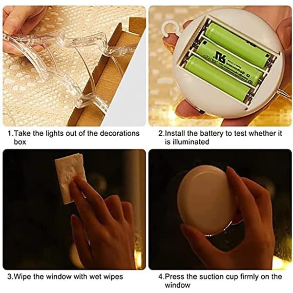 DIY Julgran Delar Hängande Prydnader Väggdekor för Barn Present + LED-ljus, Snöflinga