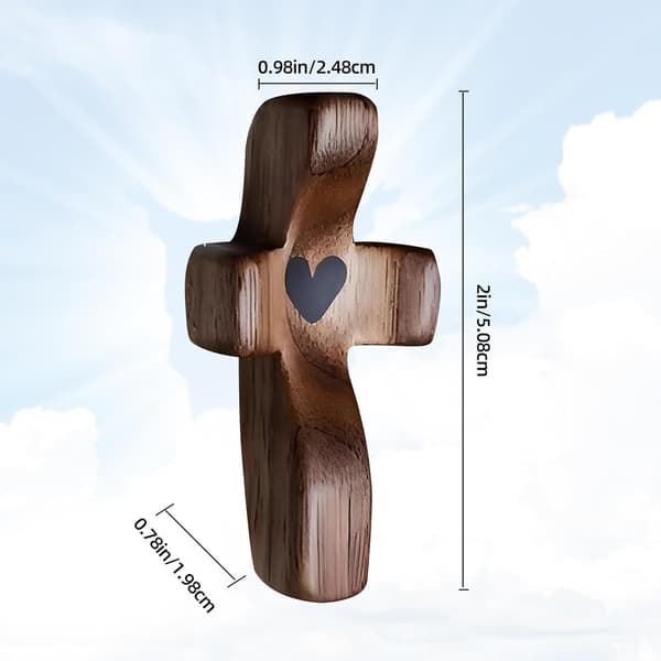 2 stycken \"Cross My Heart\" uppmuntrande present träkors fingertopps stresslindrande presenter 2 st 2 st 2pcs
