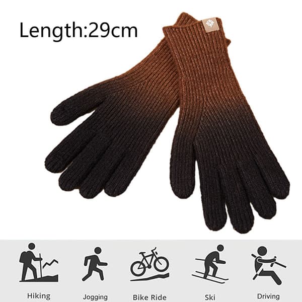Dame vinter touch screen uld magiske handsker varme strikkede touch brune KLB