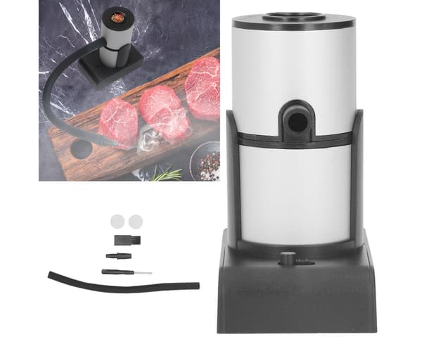 Rökmaskin Silver Handhållen Kompakt Cocktail Kött Mat Rök Infuser för Kök-FX-