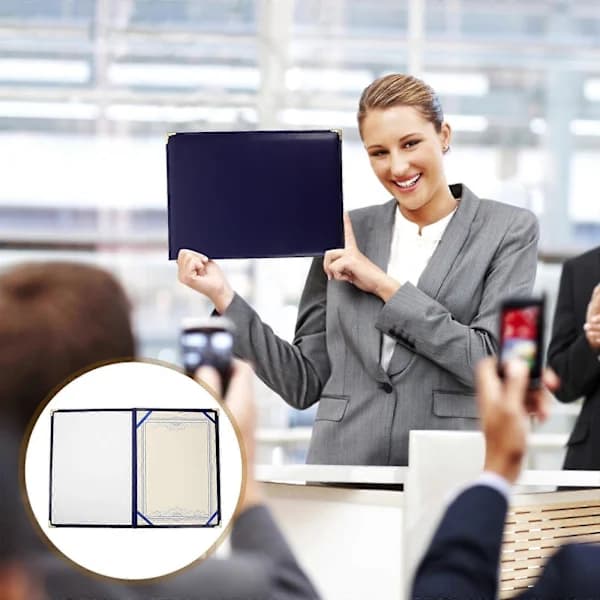 Certificate Folder Decorative Certificate Holder Certificate Protector Certificate Cover Dark Blue 32.40X23.20X1.00CM