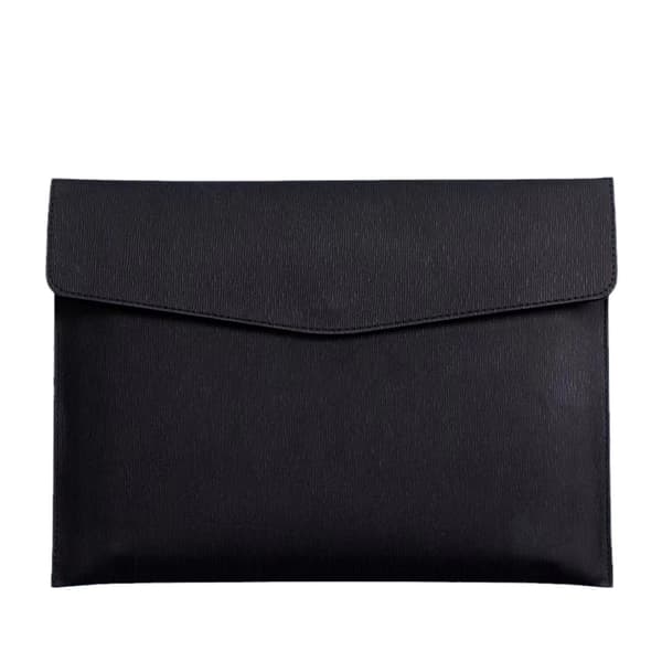 Leather Document Folder, Waterproof Thin PU Leather A4 Envelope Folder Expanding File Organizer Briefcase Storage Bag Black-tfrf