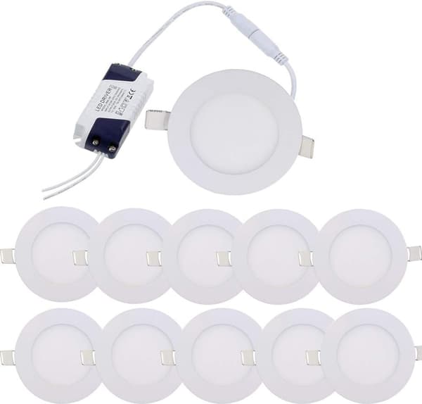 Downlight LED Innfelt Taklampe 10 stk 3W Varmhvit 3000K