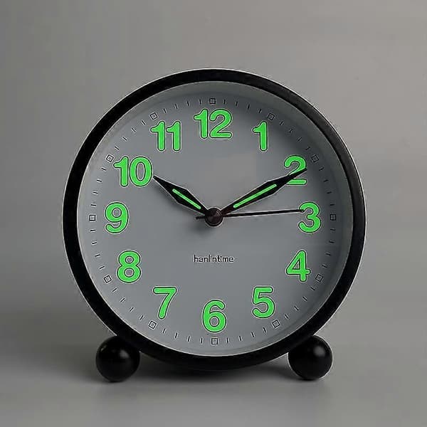 Silent Alarm Clock - Tick-Free Analog Alarm Clock with Warm Light - Minimalist Round-MXBC