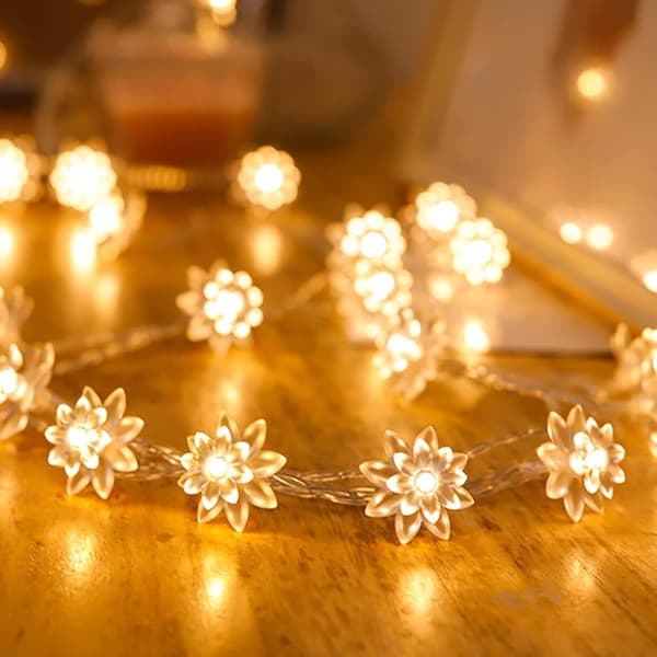 Lotus LED-lysstreng juledekor lysstreng kunstdekor