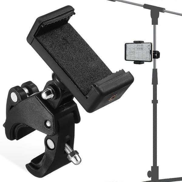 1 sæt mikrofonstativ telefonholder justerbar telefonholder mikrofonstativ telefonklips