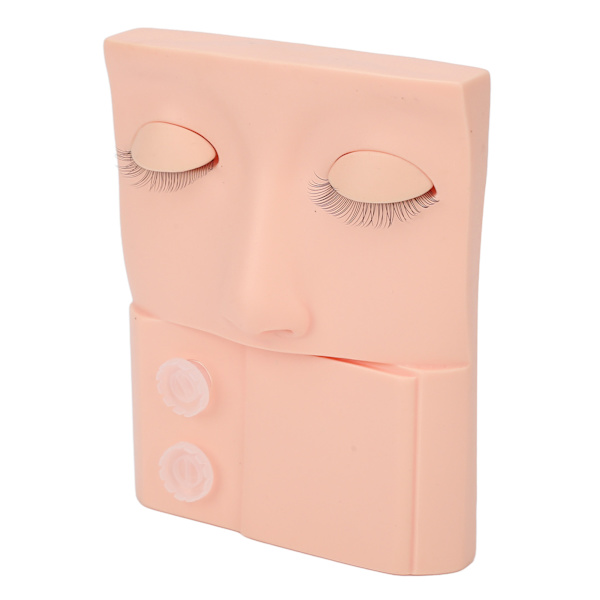 Lash Mannequin Head Replaceable Eyelid Eyelash Extension Practice Makeup Training PVC Pink
