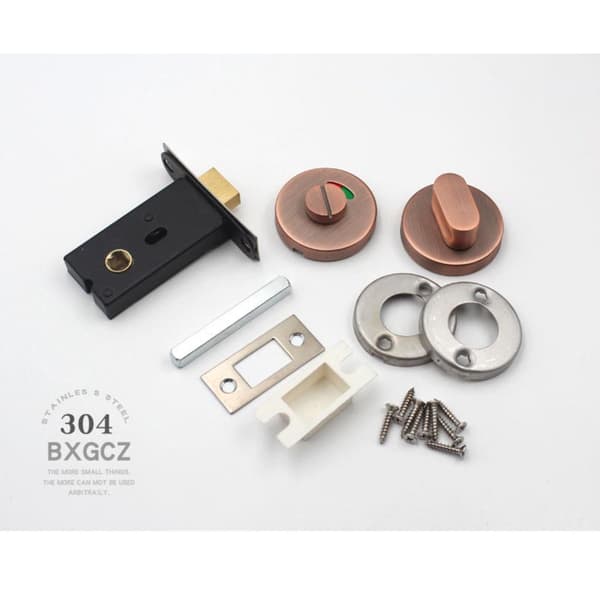 WC Lock with Vacant/Occupied Indicator - Stainless Steel Privacy Lock for Toilet and Office Silver Silver Silver