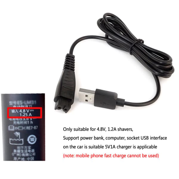 USB-oplader til Panasonic RE7-87 acr3 acr4 acr5-serie barbermaskineoplader