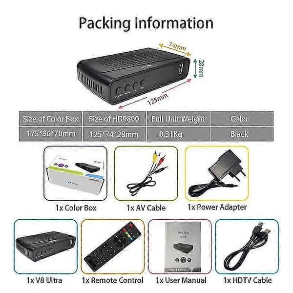 DVB-S2 Satellittdekoder T2-MI Tuner Mottaker DVBS2 Satellittmottaker
