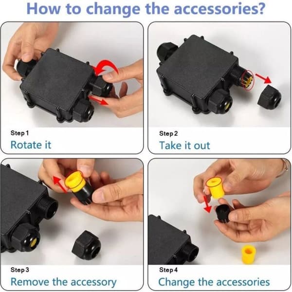 3-Way Waterproof IP68 Outdoor Junction Box with Lever Terminals for Secure Connections