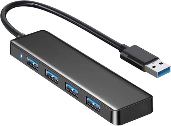 USB 3.0 Hub, 4-port USB Hub USB Splitter USB Extender for Laptop, Xbox, Flash Drive, Hard Drive, Console, Printer, Camera, Keyboard, Mouse