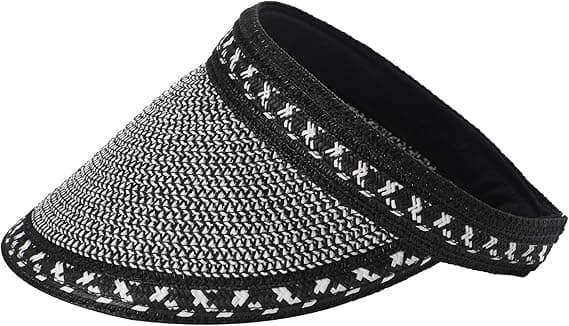 Women's Straw Sun Visor Wide Brim Golf Sun Hat Summer Beach Visor Cap