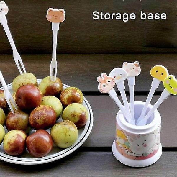 8 stk/sett Dyrefruktgaffel Barn Snacks Dessert Dekorasjonsgaffel Rosa Pink