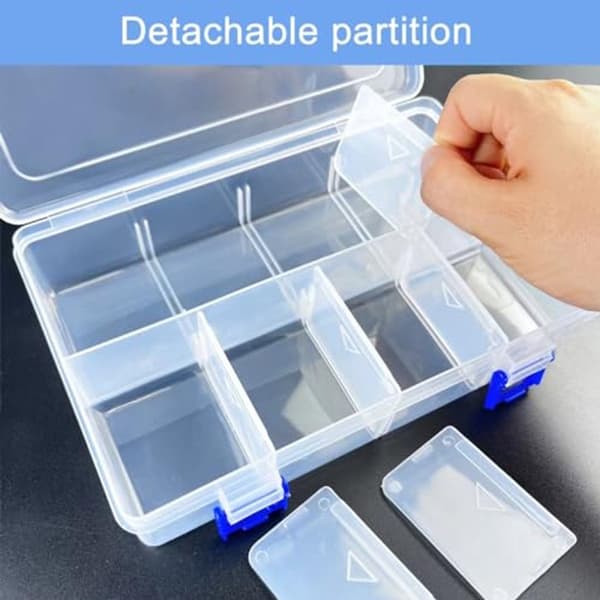 Förvaringslådor med 8 stora fack - Set om 2