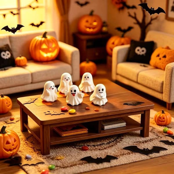 Halloween figur sæt - sød mini PVC-dekoration til skrivebord, bord og fest