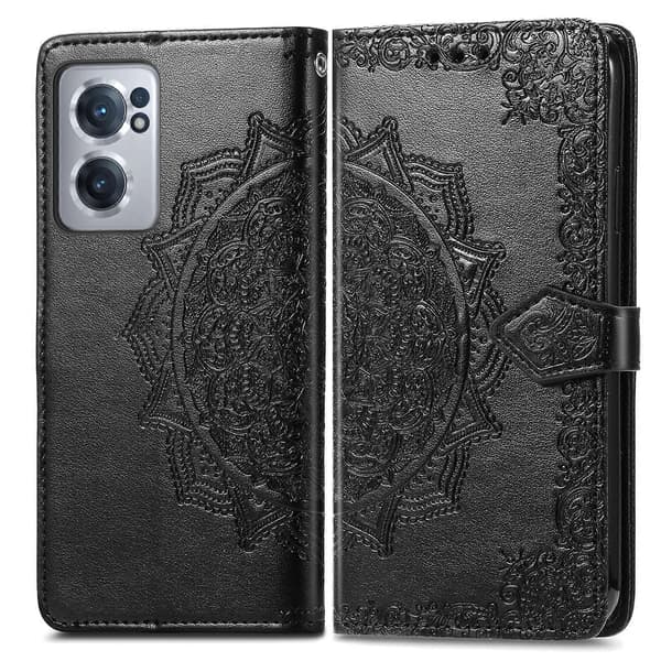 For OnePlus Nord CE 2 5G Mandala Flower Embossed Leather Phone Case [DB]