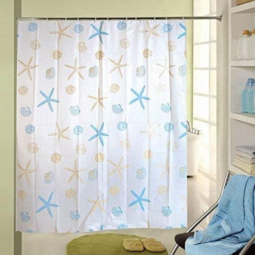 Waterproof Bathroom Curtain PEVA Shower Curtain with Hooks 72 Inch