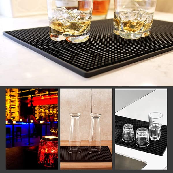 2 Pcs Bar Mat, Drip Mat for Bar Counter, Silicone Drip Mat, Silicone Dish Drying Mat, Environmentally Friendly Heat Resistant, for Cutlery Storage