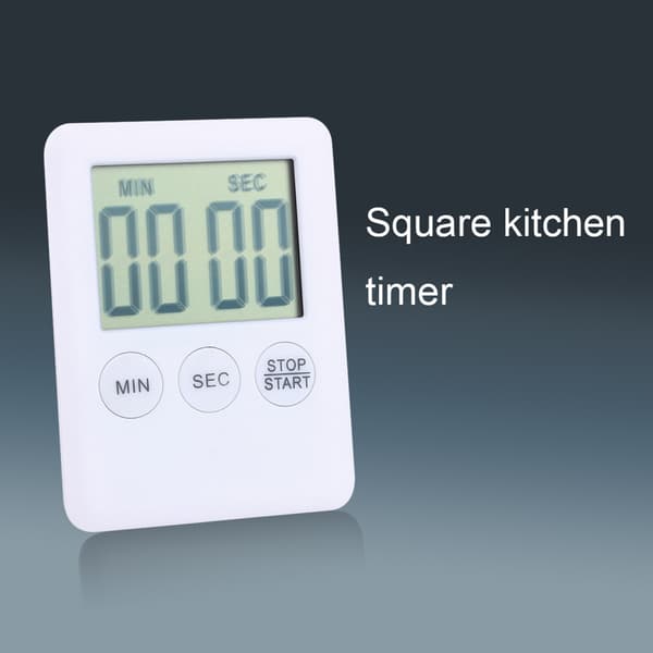 Stor LCD Digital Kjøkkentimer Matlagingstimer Alarm med Magnet Gadgets Matlaging Hvit