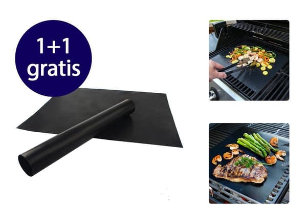Fentic - BBQ Grillmåtte - Teflon - Sort - 33 x 40 cm