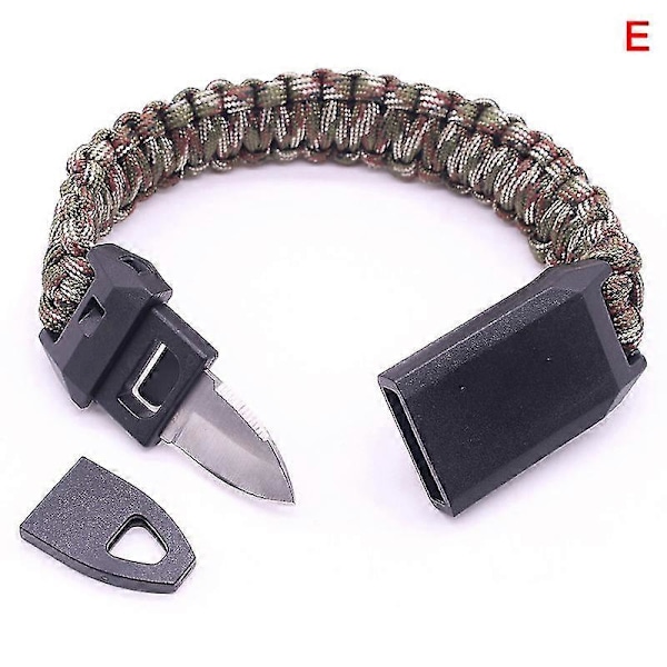 2 st Paracord Armband Nödrep Med Överlevnadsvisselpipa Och Kniv För LGL E