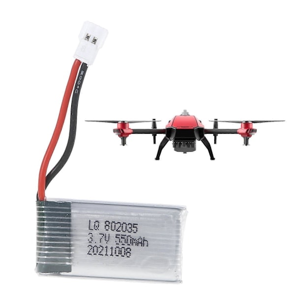 3.7V 550mAh 20C Lipo-akku 802035 Litiumakku Hubsan X4 H107 H107L H107D MJXRC F47 DFD F180 RC-droneen korjaukseen[D]
