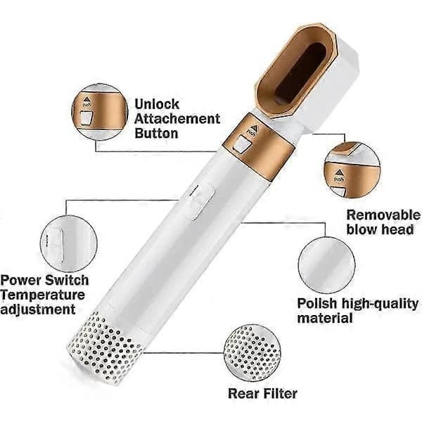 Air Styler - Profesjonelt Multifunksjonelt Hårstylingverktøy 5-i-1 GULL