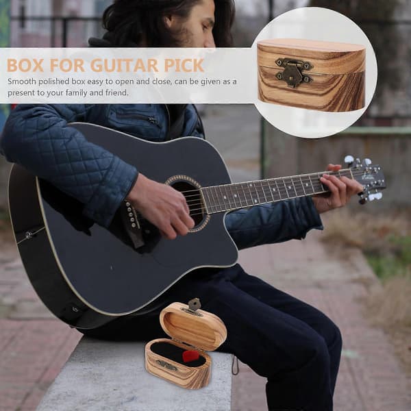 Storage Box for Picks Guitar Pick Display Case Retro Design Guitar Pick Holder