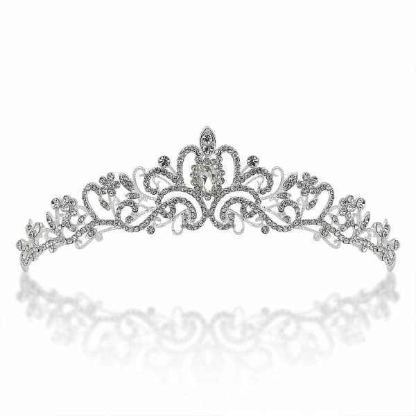 Kristalltiara Sølvkrone Brud Prinsesse Rhinestone Hårpynt Dekor
