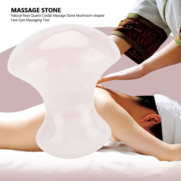 1 Styck Naturrosa Kristall Massage Sten Stick Svamphuvud