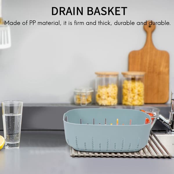 Blue Small Double-Layer Refrigerator Drawer with Lid Drain Basket Sealed Box Home Vegetable Refrigerator Kitchen