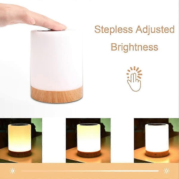 6 farver USB LED Natlampe Sengebord Touch Dæmpbar Lampe