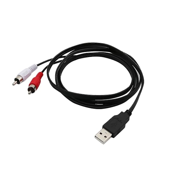 1,5 m USB A Han til 2x RCA Phono Han AV-kabel Ledning PC TV Aux Lyd Video Adapter