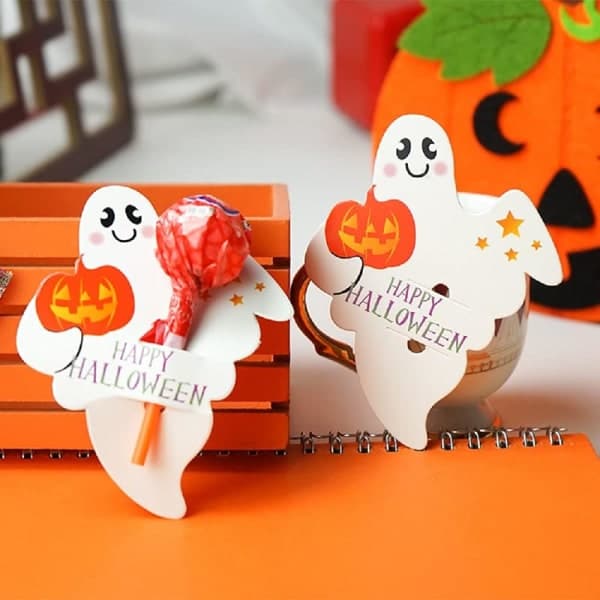 Halloween-dekorasjoner - Mini-papirspøkelser for fest og morsomt tilbehør