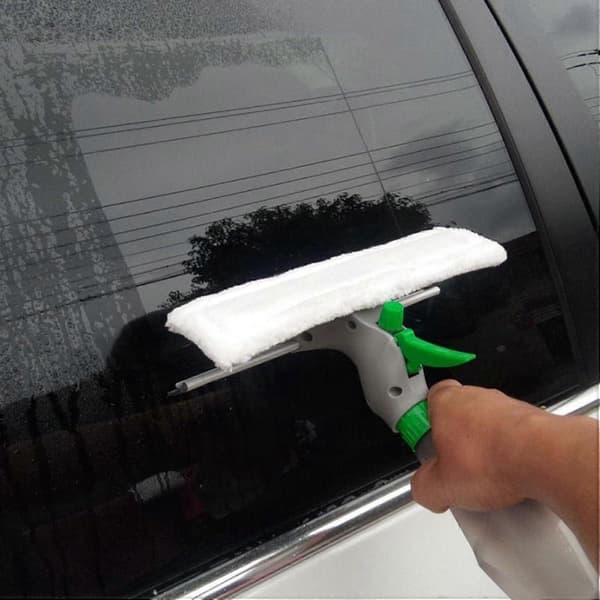 Window Cleaner, 3 in 1 Microfiber Cloth and Shower Squeegee with Spray Bottle, Window Cleaning Equipment, Glass Cleaning Tool