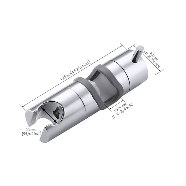 Dusjhodeholder 18-19MM, Justerbar Dusjhodeholder Feste Erstatning Dusjstangskinne Polert Krom