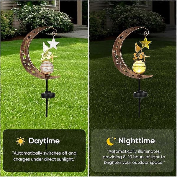 Solcellelamper Hage Utendørs Dekor Vanntett LED Metall Stake Ornament
