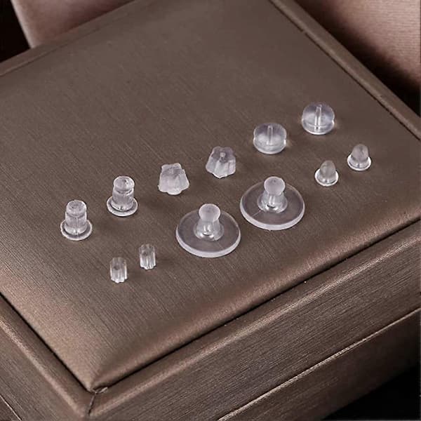 Earring Silicone Earring Back 6 Clear Rubber Earring Safety Back Plug Replacement Kit (550 -600pcs) Transparent Transparent