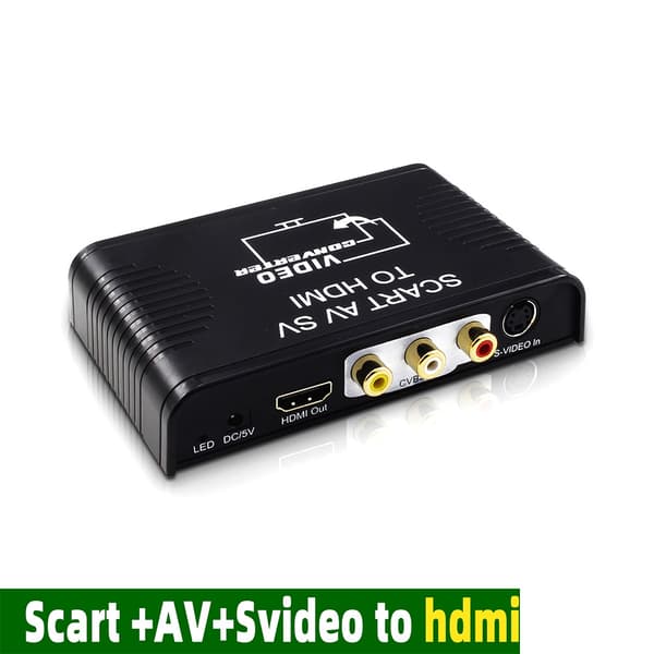 SCART AV/S-video til HDMI-konverter - Opskalér analog video til HDMI til moderne skærme