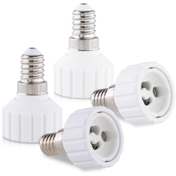 E14 to GU10 Socket Adapter Conversion Set of 4 for Halogen LED Lamps