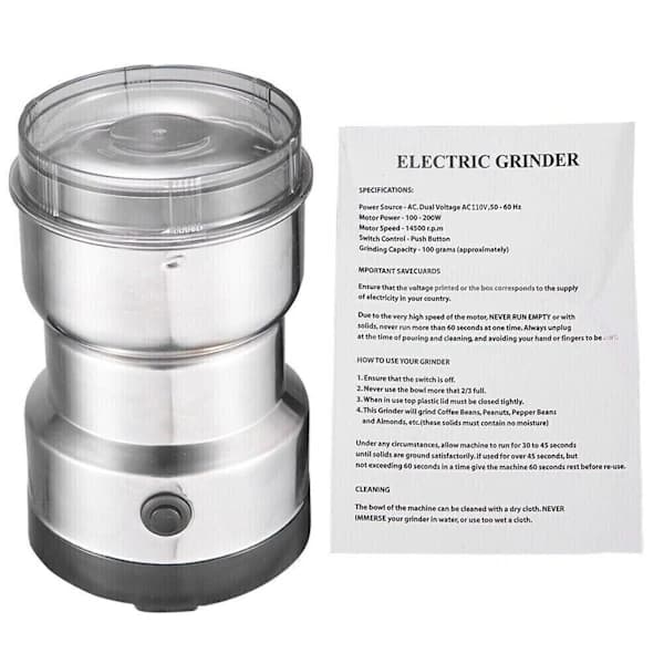 Electric Coffee Grinder, Kitchen Nuts Grains Spices Beans Grinding Machine Multifunctional Home, 100% New