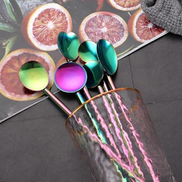 Drinking Straw Spoon Stainless Steel Reusable Metal Spoon Straws