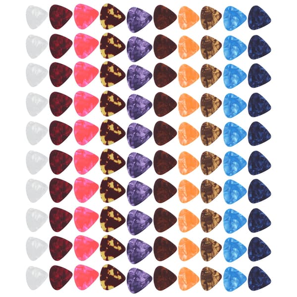 100pcs Guitar Picks Colorful Celluloid Finger Guards Tool String Instrument Accessories 0.96mm